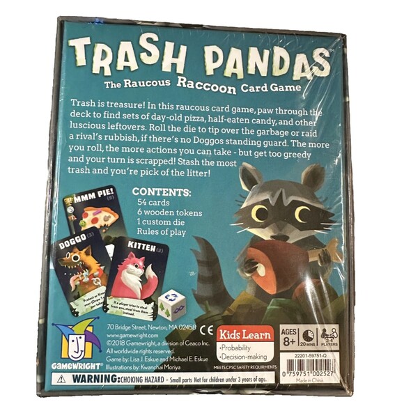 Trash Pandas Game The Raucous Raccoon! Ages 8+ 2+ Players Cards Sealed! NIB FUN - Picture 3 of 3